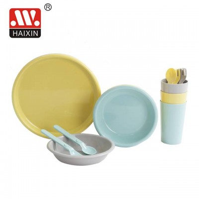 Latest Design Of Haixing Children Dinnerware Set Of 15pcs Plate Bowl Cup Fork Spoon Tableware With Cutlery Set