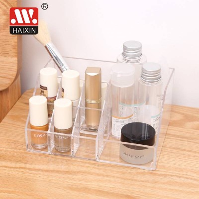 Haixing Factory Deirect New Fashion High-capacity Cosmetics Make-up Organizer Clear Plastic Storage Box With Dividers