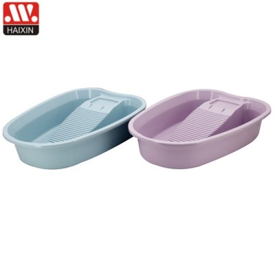 New design high quality large washtub plastic laundry washing basin with washboard